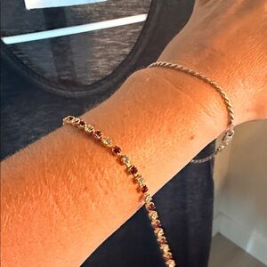 Simple Goldtone and glass crystal bracelet